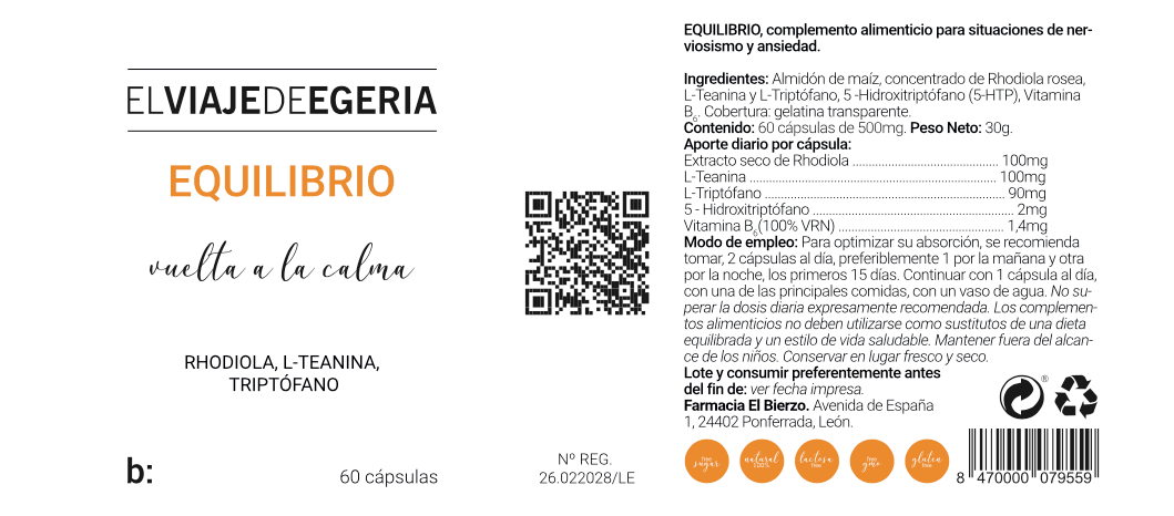 ELVIAJEDEEGERIA EQUILIBRIO 60 CAPSULAS