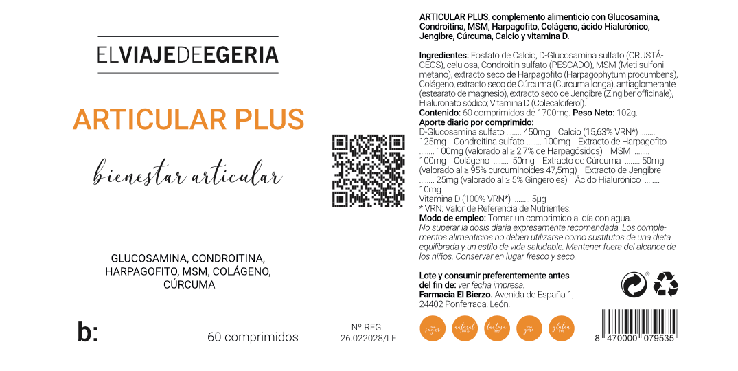 ELVIAJEDEEGERIA ARTICULAR PLUS 60 COMPRIMIDOS