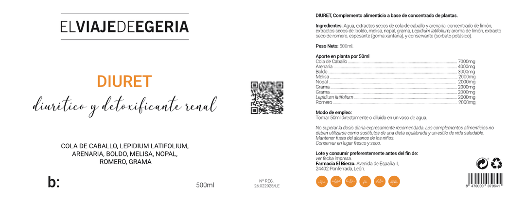 ELVIAJEDEEGERIA DIURET 500ML